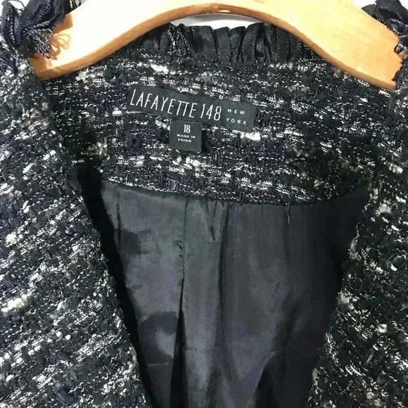 Lafayette 148 New York Tweed Jacket Wool Blend - Picture 4 of 9